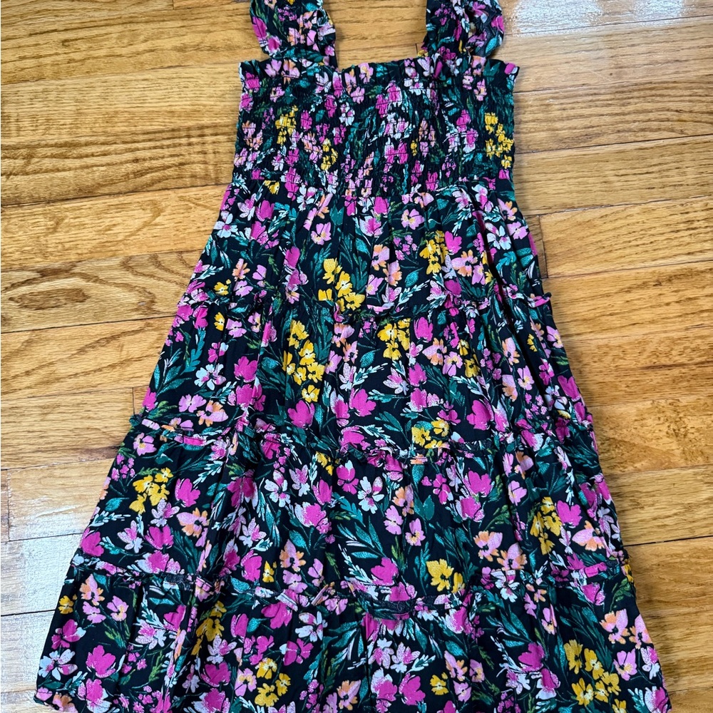 Crown & Ivy Floral Kids Dress - Pink, Yellow, Green